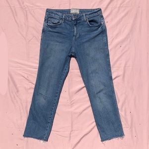 straight leg medium wash jeans